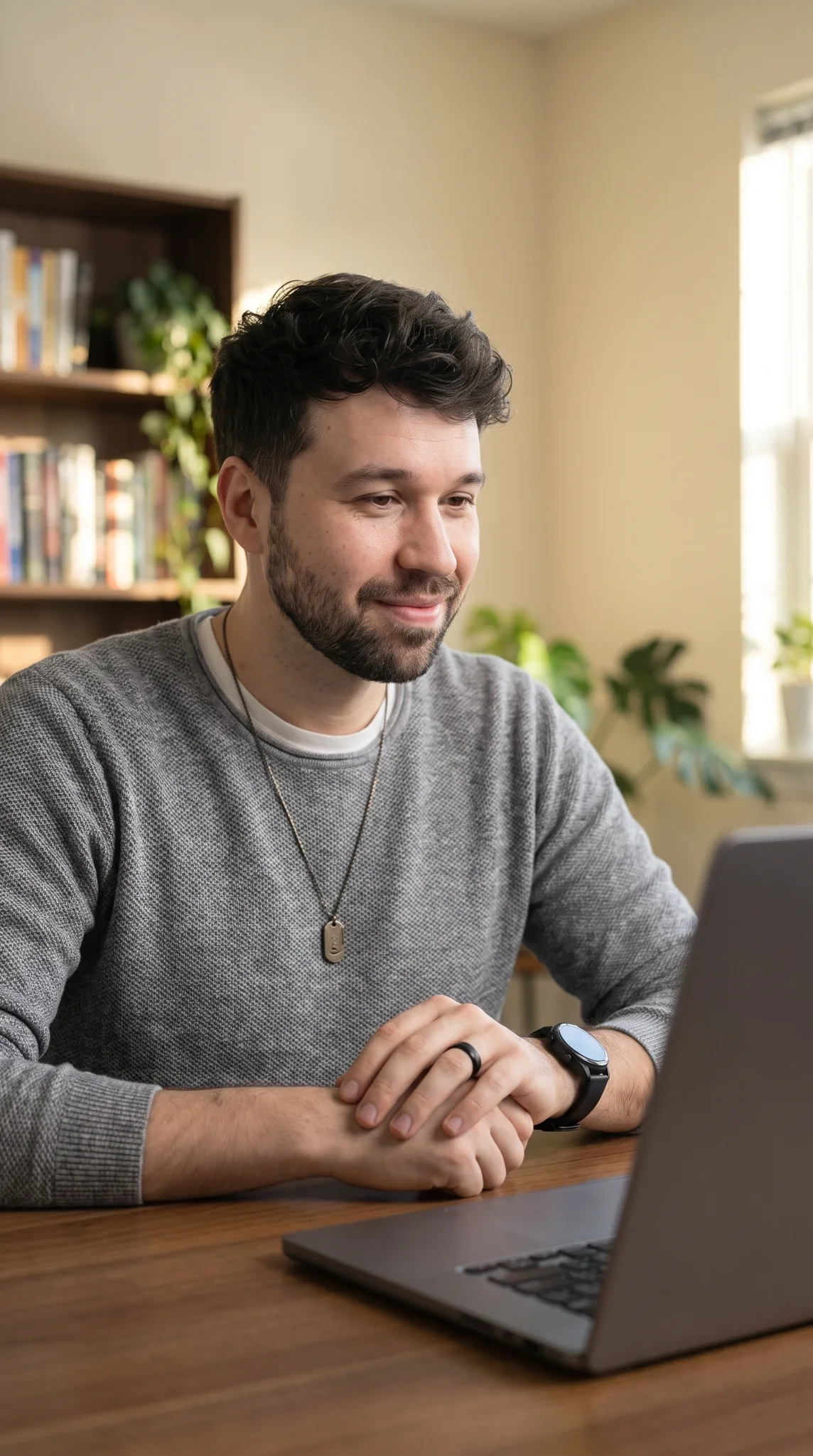 Willi Krystek im Online-Coaching am Laptop